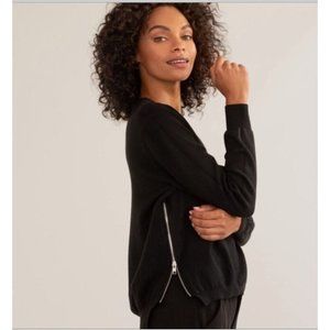 Modern Citizen Yara Side Zip Sweater Cashmere Blend Black Size S